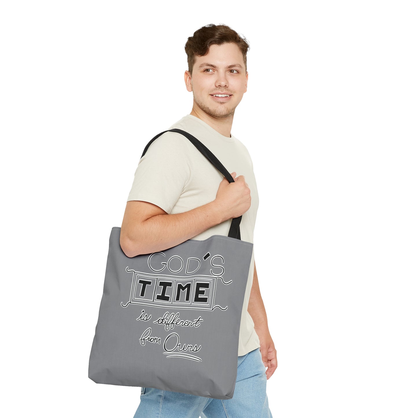 God's Time Is Different From Ours Tote Bag